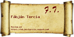 Fábján Tercia névjegykártya